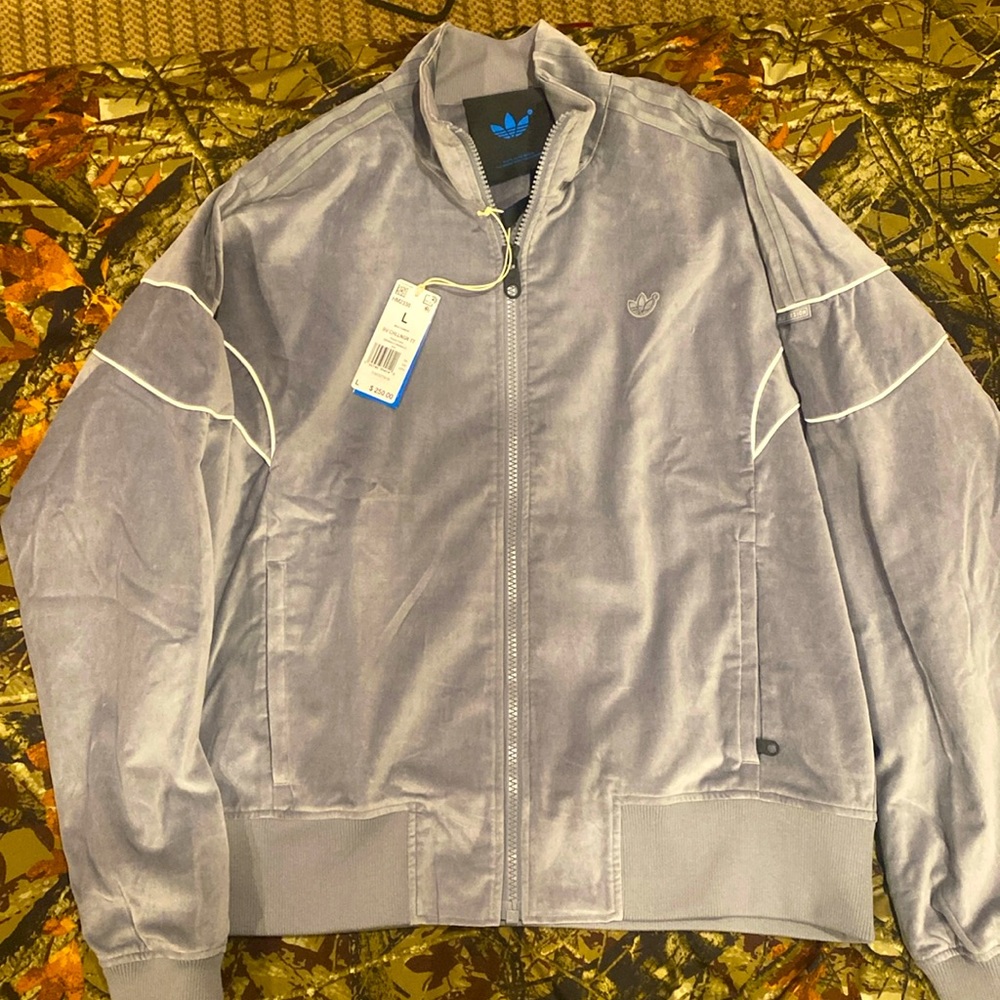 Brand new Men’s L Adidas Suede Bomber Jacket